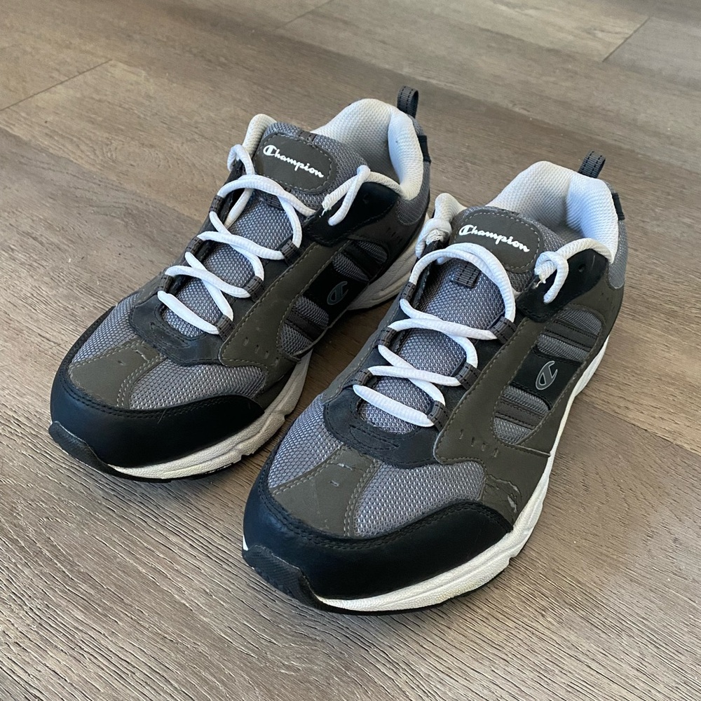 SOLD: Champion Soft Comfort Gray, White, Blue Sneakers